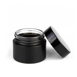 Παγωμένα τρύγος βάζα κρέμας γυαλιού, μαύρα βάζα του Mason γυαλιού πολυτέλειας Makeup μεταλλινών 30ml 50ml